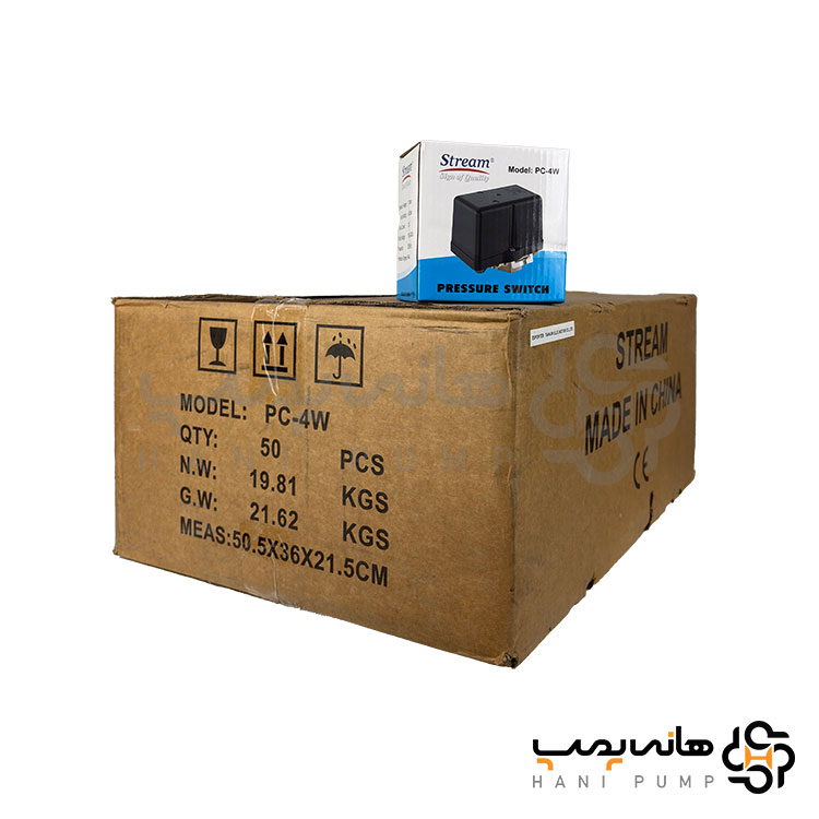 کلید اتوماتیک پمپ آب استریم مدل PC-4W کارتن 50 عددی