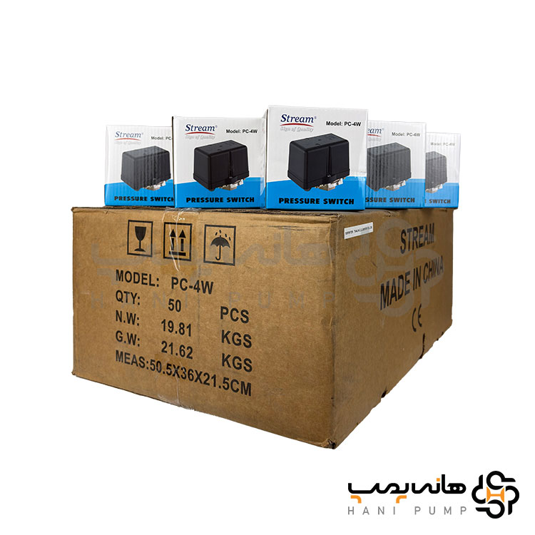 کلید اتوماتیک پمپ آب استریم مدل PC-4W بسته 5 عددی