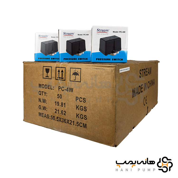 کلید اتوماتیک پمپ آب استریم مدل PC-4W بسته 3 عددی
