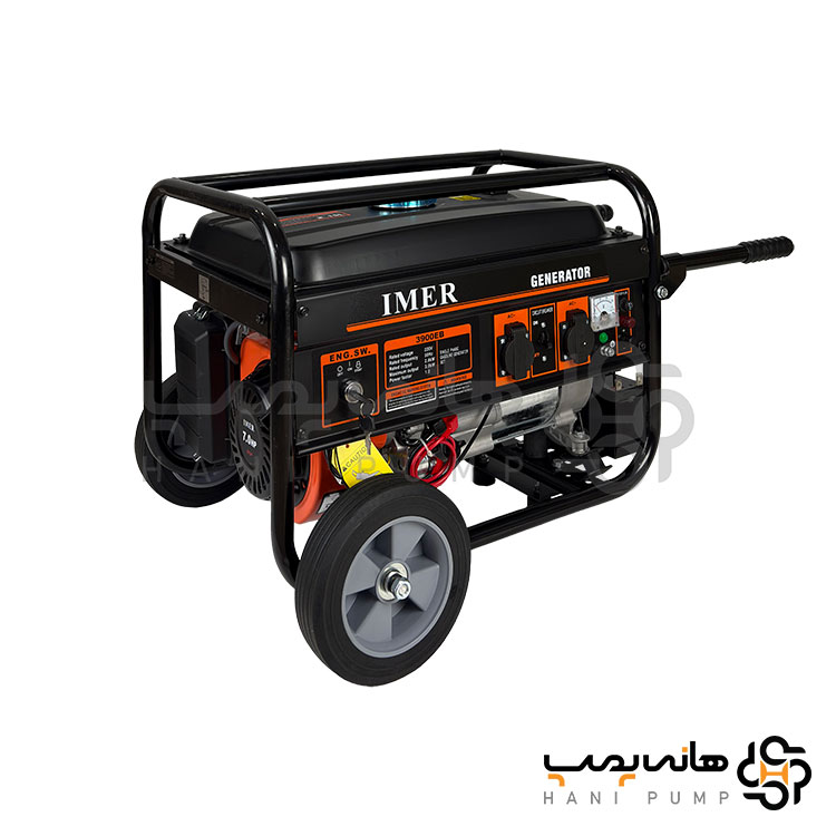 موتور برق 3 کیلووات ایمر LT3900EB استارتی وچرخ و دسته دار